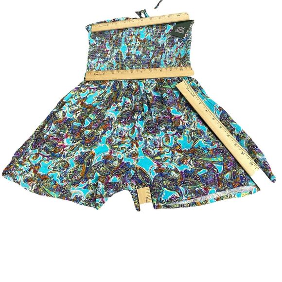 Wild Fable Women's Sleeveless Woven Smocked Romper - Blue Paisley XX Small NWT - Picture 5 of 16